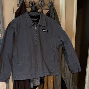 Hurley Gray Zip-Up Jacket with Patch Logo